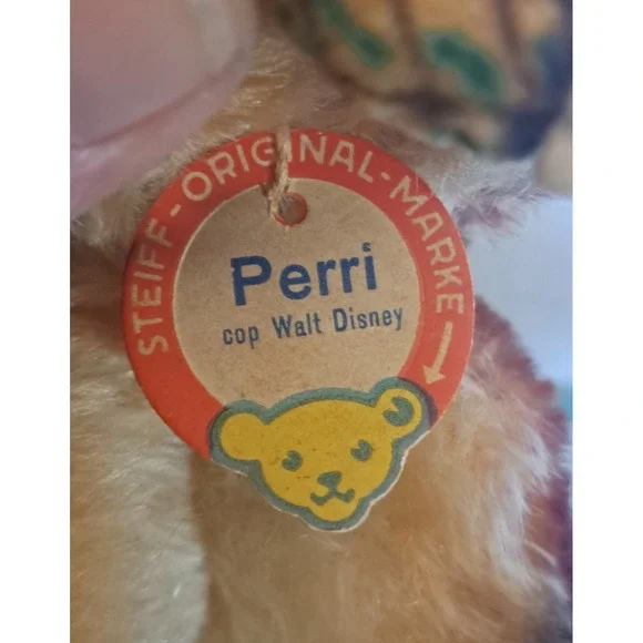 STEIFF PERRI SQUIRREL 8.5 22cm Mohair Disney With Tag